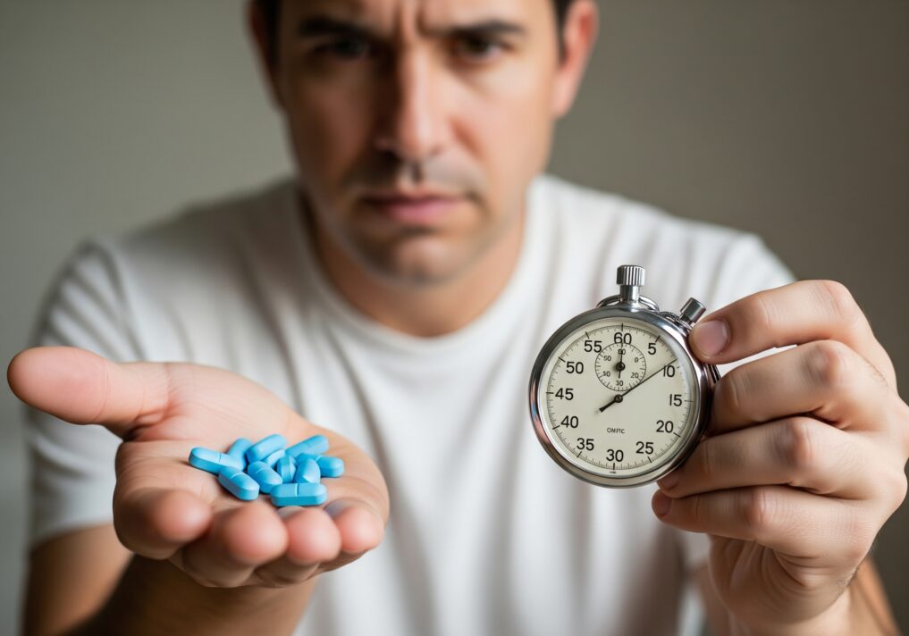 muz drzi v ruke tablety na predčasnú ejakuláciu